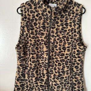 Calvin Klein Animal Print Fleece Vest